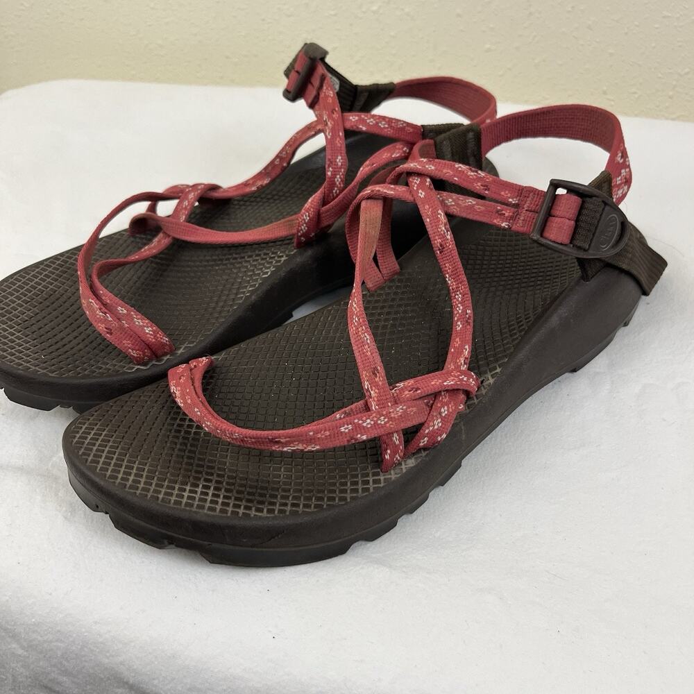 Chaco Women's 12 Sport Sandals Ankle Straps Vibram Adjustable Strappy Pink